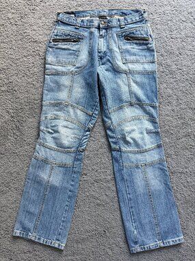 Vtg Y2K International Male Moto Paneled Jeans Size 32 - Excellent Vintage Cond.